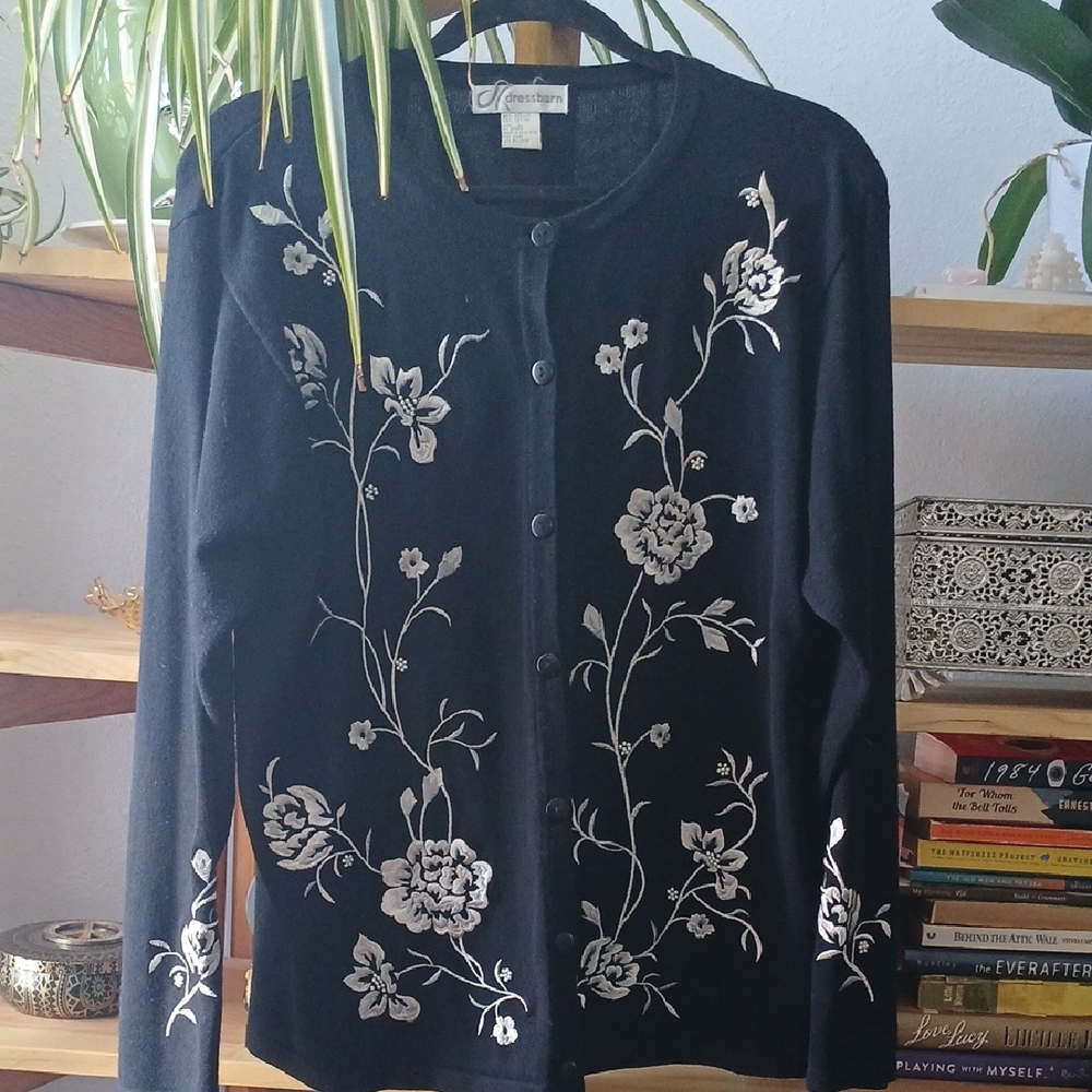Dressbarn Black Knit Cardigan
